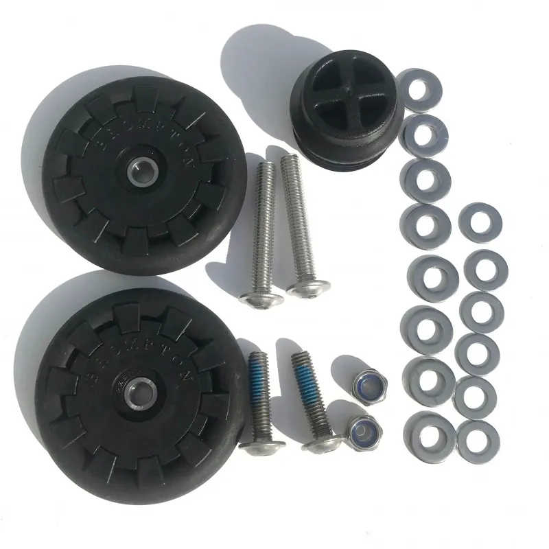 Brompton Eazy Wheel rollers with fittings - 6mm holes Pair
