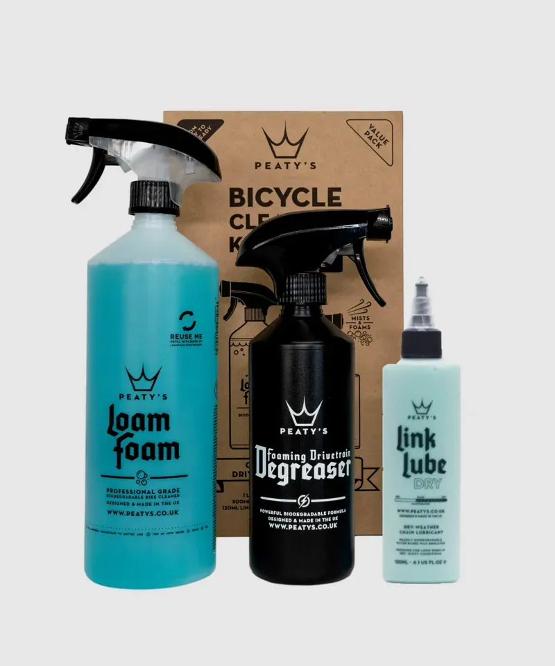 Peaty's Wash Degrease Lubricate Bicycle Cleaning Kit: Dry