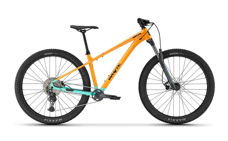 Whyte Secta S Hardtail Mountain Bike in Coral Orange with Turquoise